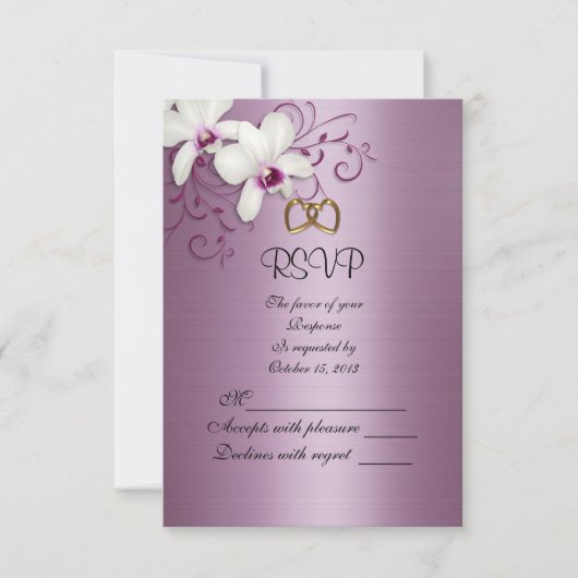 Carte de réponse RSVP orchidées blanches (Devant)