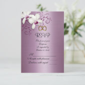 Carte de réponse RSVP orchidées blanches (Debout devant)