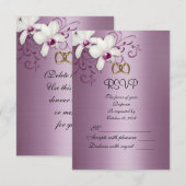 Carte de réponse RSVP orchidées blanches (Devant / Derrière)