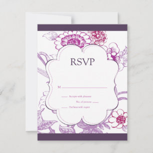 Carte de réponse RSVP Papillon Violet