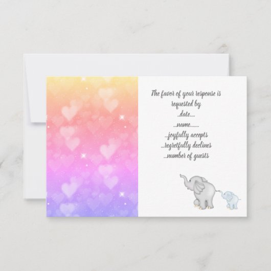 Carte de réponse rsvp pastel Hearts (Devant)