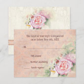 Carte de réponse RSVP - Pastel Roses & Calla Lilie (Devant / Derrière)