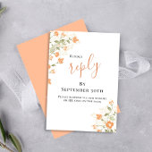 Carte de réponse RSVP Peach Mariage élégant