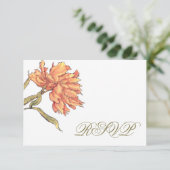 Carte de réponse RSVP Peach Peony (Debout devant)