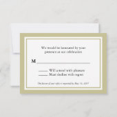 Carte de réponse RSVP Peach Peony (Dos)