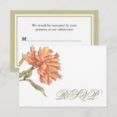 Carte de réponse RSVP Peach Peony (Devant / Derrière)