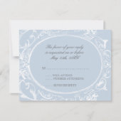 Carte de réponse RSVP Peacock Baroque - Bleu (Devant)