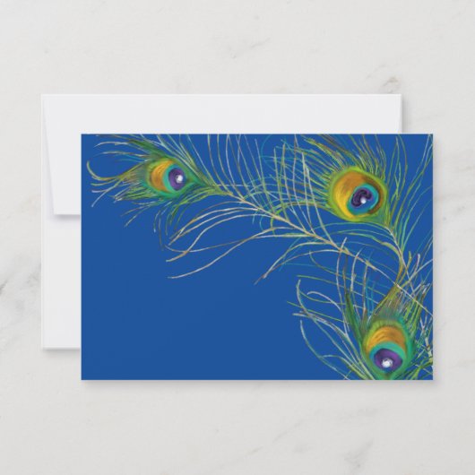 Carte de réponse RSVP Peacock Feathers Mariage ind (Dos)