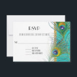 Carte de réponse RSVP Peacock Feaths Style Art Déc<br><div class="desc">Carte de retour RSVP correspondante conçue pour être coordonnée avec l'ensemble de faire-part de mariage de la même opération. Vous pouvez modifier les choix de réponse, ajouter des choix de menu et définir la date de réponse à l'aide des champs modèle fournis. La couleur arrière - plan peut également être...</div>