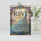 Carte de réponse RSVP Peacock Mariage (Debout devant)