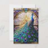 Carte de réponse RSVP Peacock Mariage (Dos)
