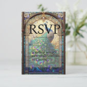 Carte de réponse RSVP Peacock Mariage (Debout devant)