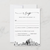 Carte de réponse RSVP Phoenix Skyline Wedding (Devant)