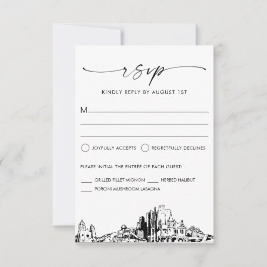 Carte de réponse RSVP Phoenix Skyline Wedding (Devant)