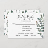 Carte de réponse RSVP Pin et Eucalyptus (Devant / Derrière)