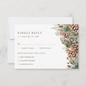 Carte de réponse RSVP Pine Winter (Devant)