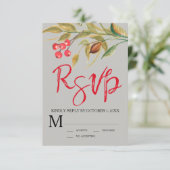 Carte de réponse RSVP pour baies et branches d'aqu (Debout devant)