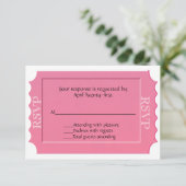 Carte de réponse RSVP pour billet à usage général  (Debout devant)