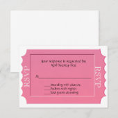 Carte de réponse RSVP pour billet à usage général  (Devant / Derrière)