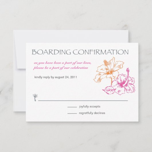 Carte de réponse RSVP pour carte d'embarquement (Devant)