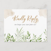 Carte de réponse RSVP pour chanson de verdure doré (Devant)