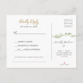 Carte de réponse RSVP pour chanson demandée avec f (Dos)