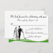 Carte de réponse RSVP pour couple de golf / golfin (Devant / Derrière)