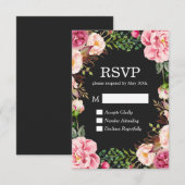 Carte de réponse RSVP pour décoration florale magn (Devant / Derrière)