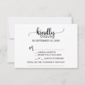 Carte de réponse RSVP pour demande de chanson en c (Dos)