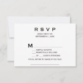 Carte de réponse RSVP pour demande de chanson en m (Dos)