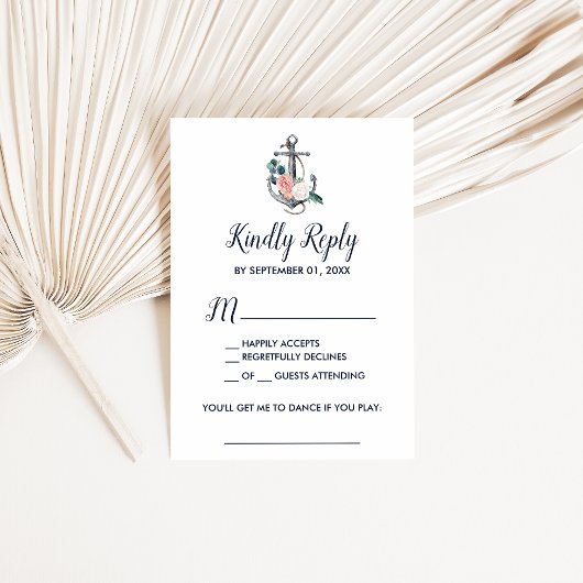 Carte de réponse RSVP pour demande de chanson esti