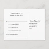 Carte de réponse RSVP pour demande de chanson flor (Dos)