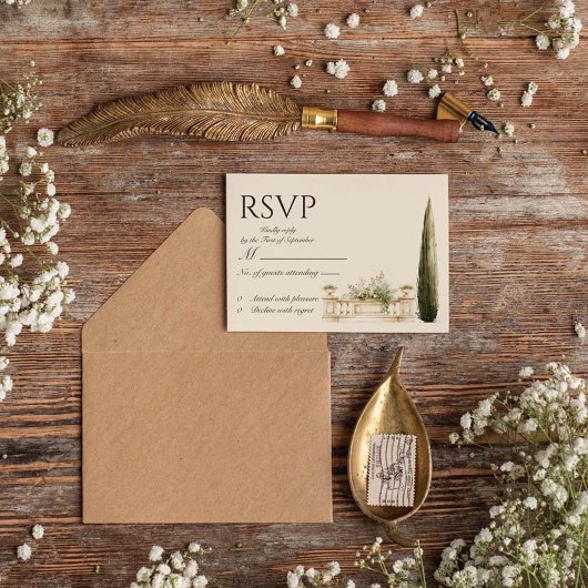 Carte de réponse RSVP pour destination Lac de Côme