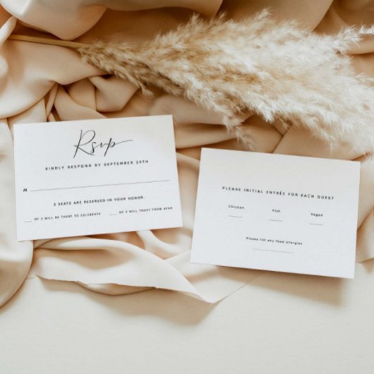 Carte de réponse RSVP pour deux invités | Choix de