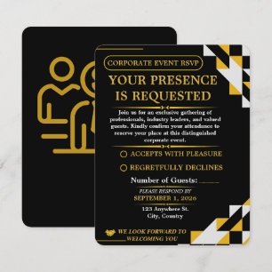 Carte de réponse RSVP pour événement d'entreprise