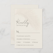 Carte de réponse RSVP pour feuille de palme tropic (Devant / Derrière)