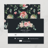 Carte de réponse RSVP pour floraison de minuit (Devant / Derrière)