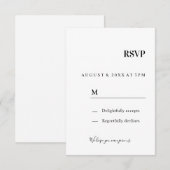 Carte de réponse RSVP pour invitation de mariage (Devant / Derrière)