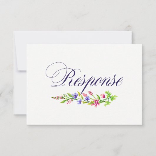 Carte de réponse RSVP pour invitation de mariage à (Devant)