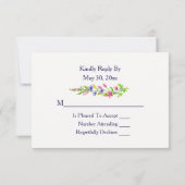 Carte de réponse RSVP pour invitation de mariage à (Dos)