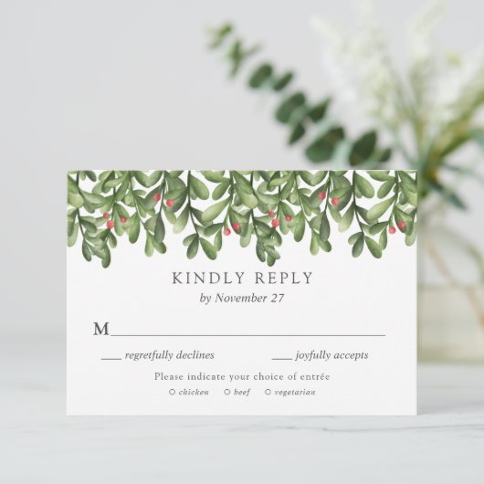 Carte de réponse RSVP pour invitation de mariage a (Debout devant)