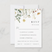 Carte de réponse RSVP pour le choix de repas de ma (Devant)