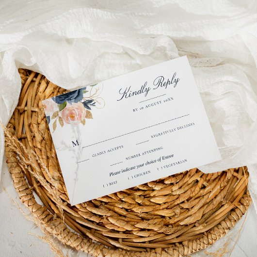 Carte de réponse RSVP pour le choix de repas flora