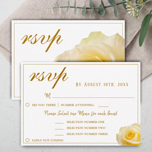 Carte de réponse RSVP pour le choix du menu de mar