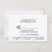Carte de réponse RSVP pour le choix du menu floral (Dos)