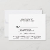 Carte de réponse RSVP pour le choix du menu Love H (Dos)