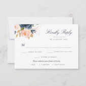 Carte de réponse RSVP pour le choix du repas avec  (Devant)