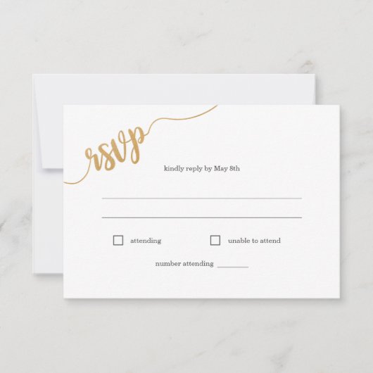 Carte de réponse RSVP pour le choix du repas et la (Devant)