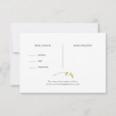 Carte de réponse RSVP pour le choix du repas et la (Dos)