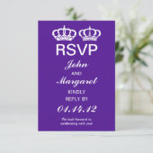 Carte de réponse RSVP pour le couple royal pourpre (Debout devant)